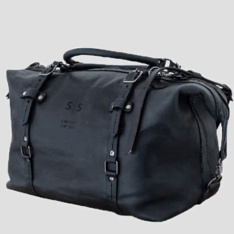 Lightweight And Functional Bags For Travel And Work Premium Leather Duffle Bag 2.1 Black Weekender