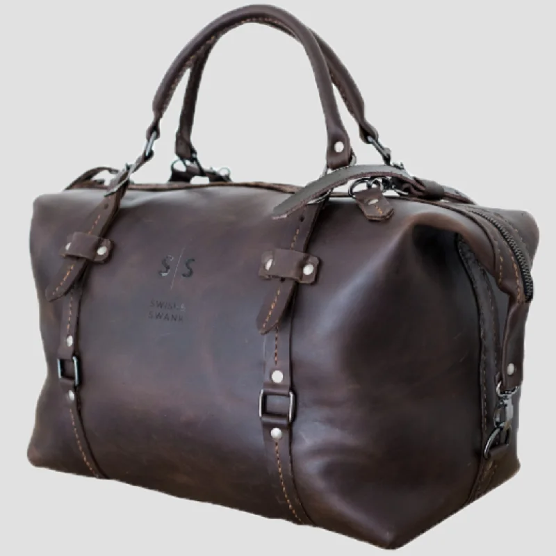 Bags For Personalized Gifts Premium Leather Duffle Bag 2.1  Chocolate Weekender