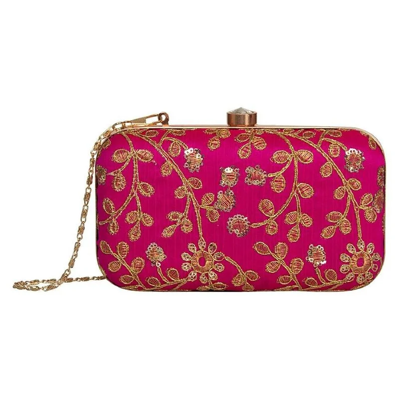 Spacious Bags With Holiday Promotions Exotic Hot Pink Party wear Bridal Fancy Designer clutch bag