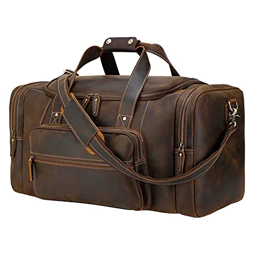 Urban Bags For City Life And Streetwear Fashion Full Grain Cowhide Leather Gym Duffel Weekender Overnight Travel