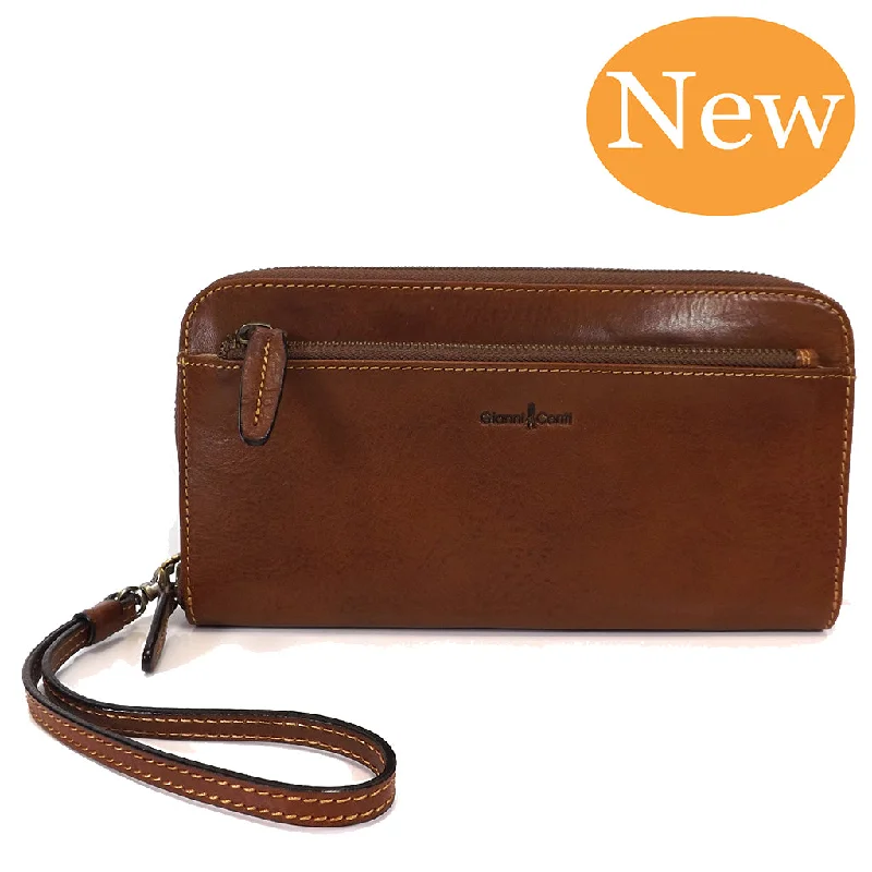 Versatile Bags That Suit Any Outfit Or Event Gianni Conti Leather Wrist Bag / Large Wallet Purse - Style: 912209