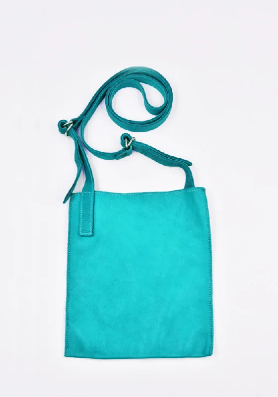 Vintage Bags For Retro And Classic Fashion Lovers GUIDI FT1 SOFT HORSE FULL GRAIN FLAT CROSSBODY BAG TURQUOISE BLUE