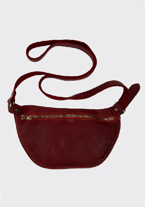 Affordable Bags For Budget Shoppers GUIDI Q100 SOFT HORSE FULL GRAIN LEATHER BELT BAG DARK RED