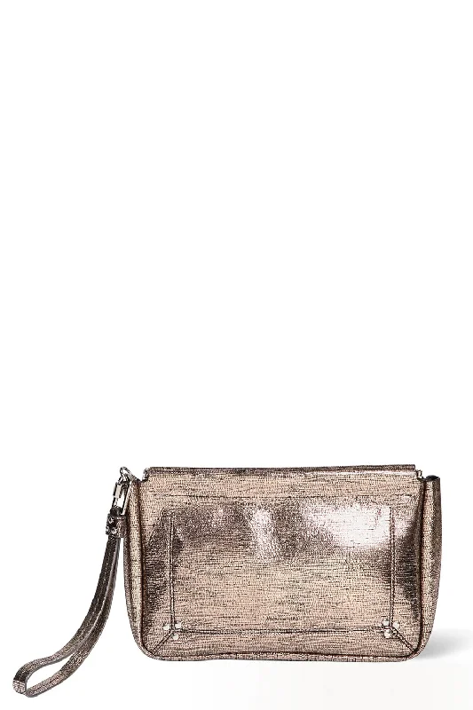 Discounted Designer Bags For Clearance Sale Clap L in Lamé Champagne Goatskin