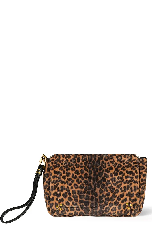 High-Quality Bags On Flash Sale Clap L in Leopard Chamois Split Suede