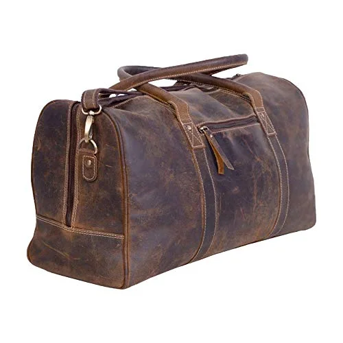 Retro Lovers KomalC Leather Travel Duffle Bag Full Grain Leather Overnight