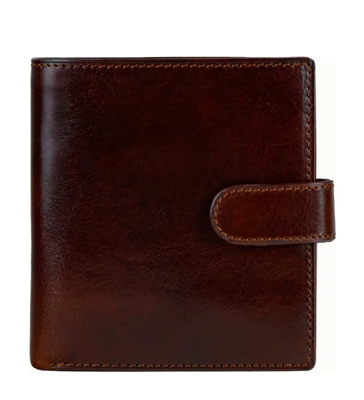 Bags For Playful And Chic Styles Leather Bifold Wallet with a Snap Closure - Ironweed