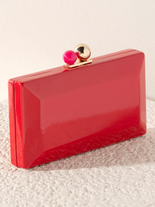 Glamorous Bags For Evening Events And Parties Shiraleah Mackenzie Minaudiere, Red