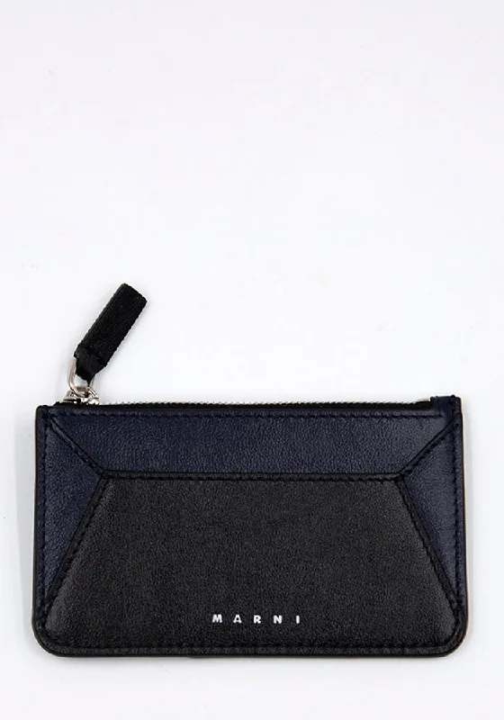 Affordable Bags MARNI PFMI0053U0 ZIPPED WALLET BLACK/NAVY