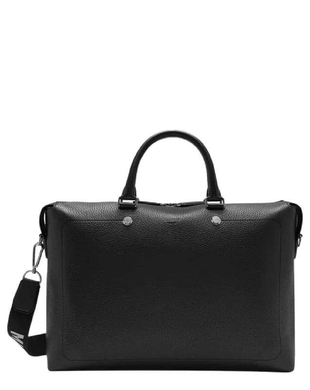 High-Quality Bags On Flash Sale City Briefcase Heavy Grain & Branded Webbing (Black)