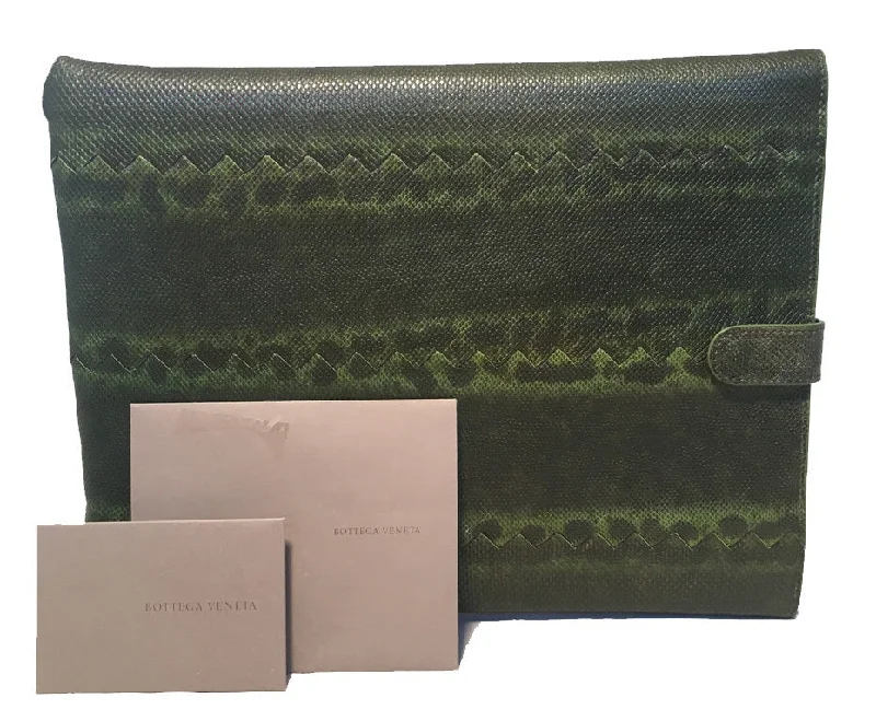 Flash Sale On Premium Bags NWOT Bottega Veneta Green Lizard IPad Case with Box