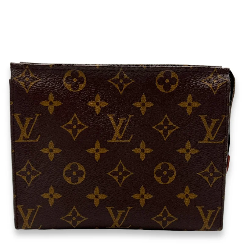 Luxury Bags On Sale Others Pouch 19 Brown in Monogram Coated Canvas, Gold hardware