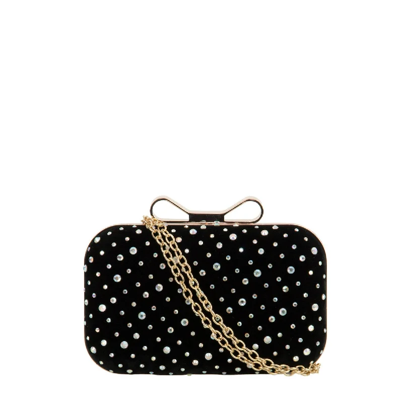 Bags With Discounts Rihanna Black Diamante Box Clutch Bag