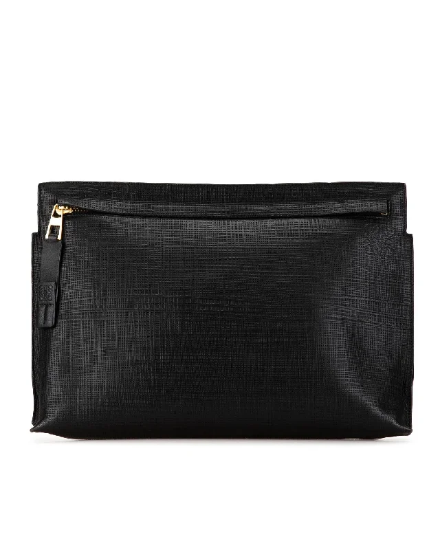 Luxury Bags On Sale Leather Anagram T Clutch with Top Zip and Interior Slip Pocket