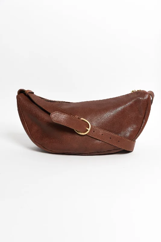 Bags With Tsa-Approved Features Shasta Cognac Leather Sling Bag