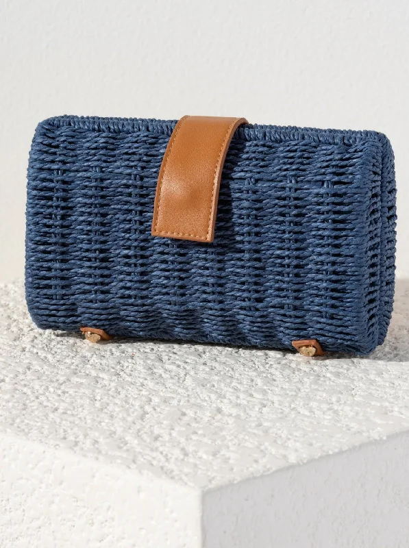 Vintage Bags For Retro And Classic Fashion Lovers Shiraleah Augustine Clutch, Navy - FINAL SALE ONLY