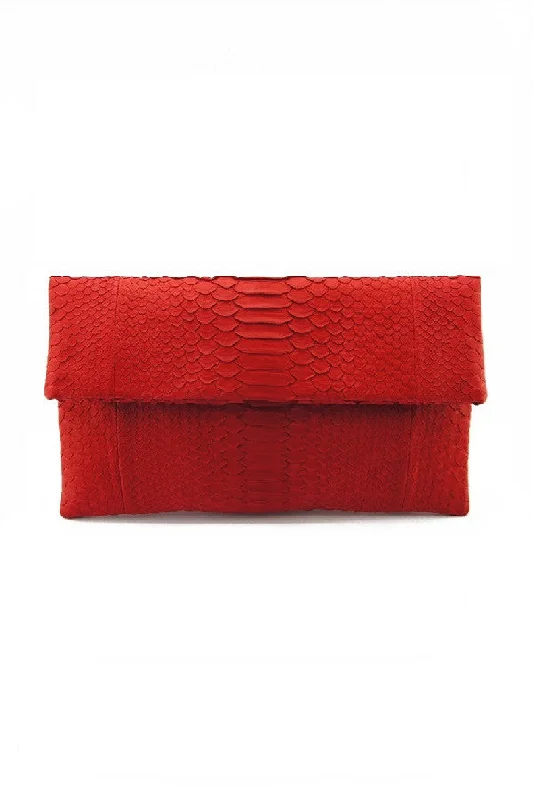 Trendy And Discounted Designer Handbags Mandalay Scarlet Foldover Clutch