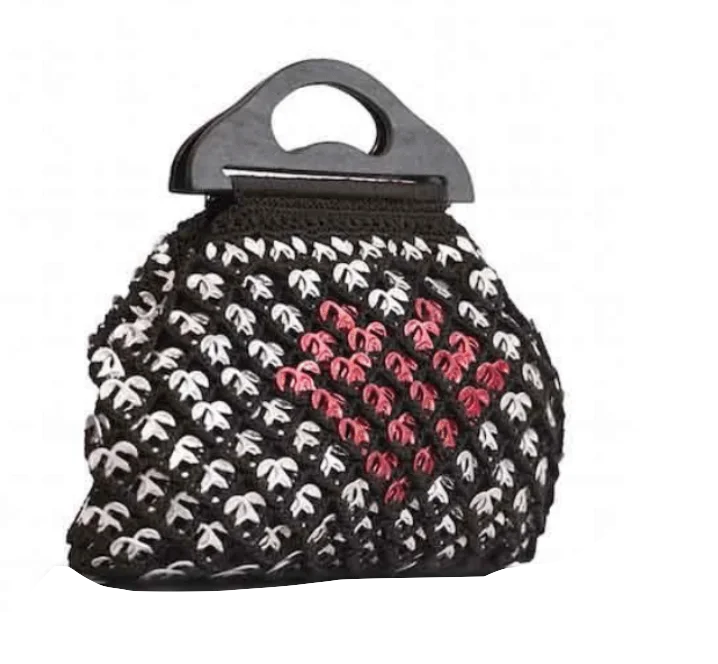 Seasonal Sale Bags Solene M "In Love" Black Handbag made from recycled Can Pull Tabs