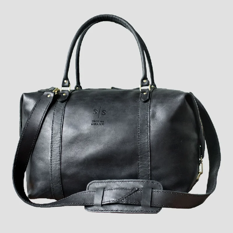 Discounted Designer Bags On Sale Classic Leather Duffle Bag - Black Weekender