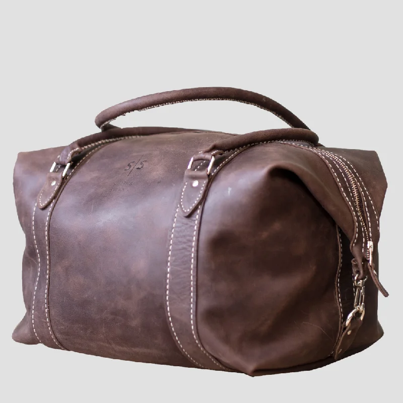 Flash Sale On Premium Bags Classic Leather Duffle Bag - Chocolate Brown Weekender