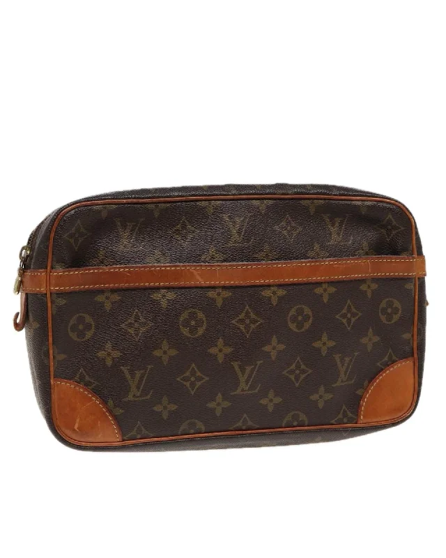 Seasonal Sale Bags Monogram Canvas Clutch Bag with Zip Closure and Interior Pockets