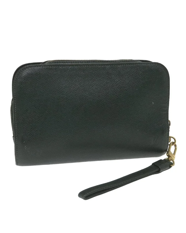 Evening Events Taiga Leather Clutch Bag