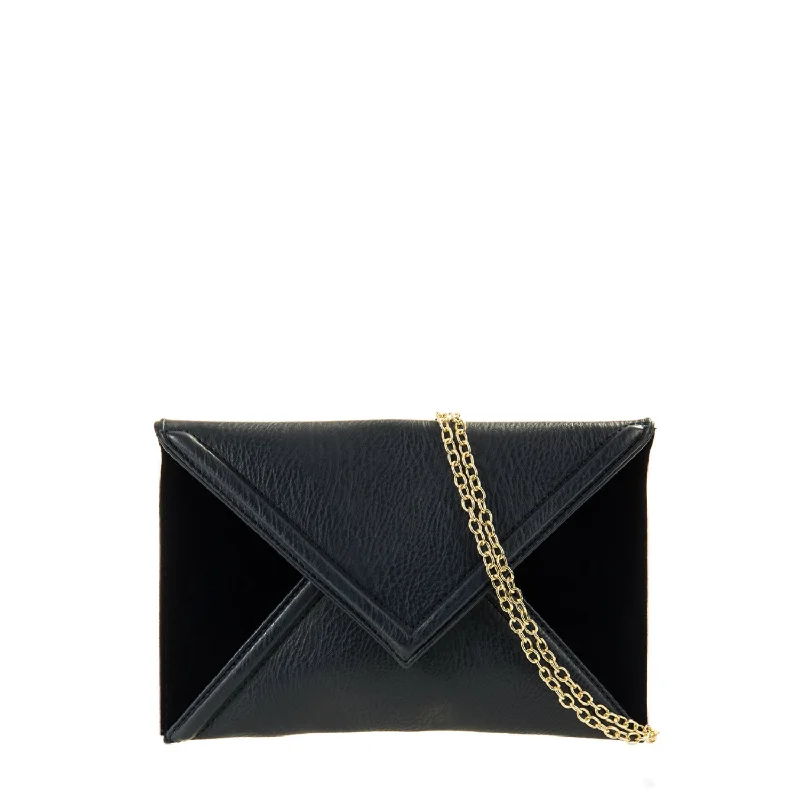 Vintage Bags For Retro And Classic Fashion Lovers Trixie Black Plush Envelope Clutch Bag