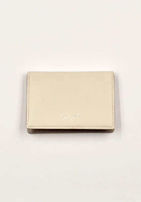 Vibrant Bags With Discounts YOHJI YAMAMOTO DISCORD DD-A07-705 LEATHER CARD HOLDER LIGHT GREY