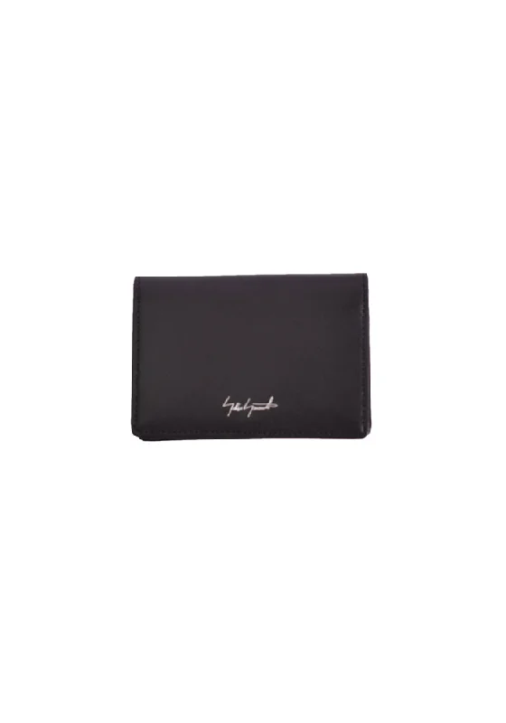 Durable And Fashionable Bags For Daily Use YOHJI YAMAMOTO DISCORD DN-A09-707-4 LEATHER CARD HOLDER BLACK