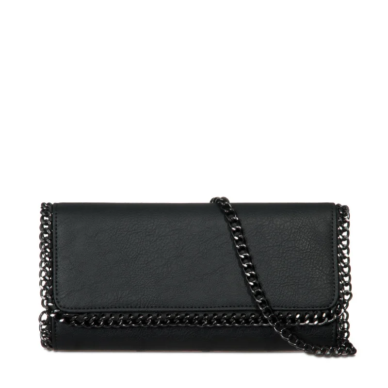 Cyber Monday Discounts On Bags Zaya Black Chain Trim Clutch Bag