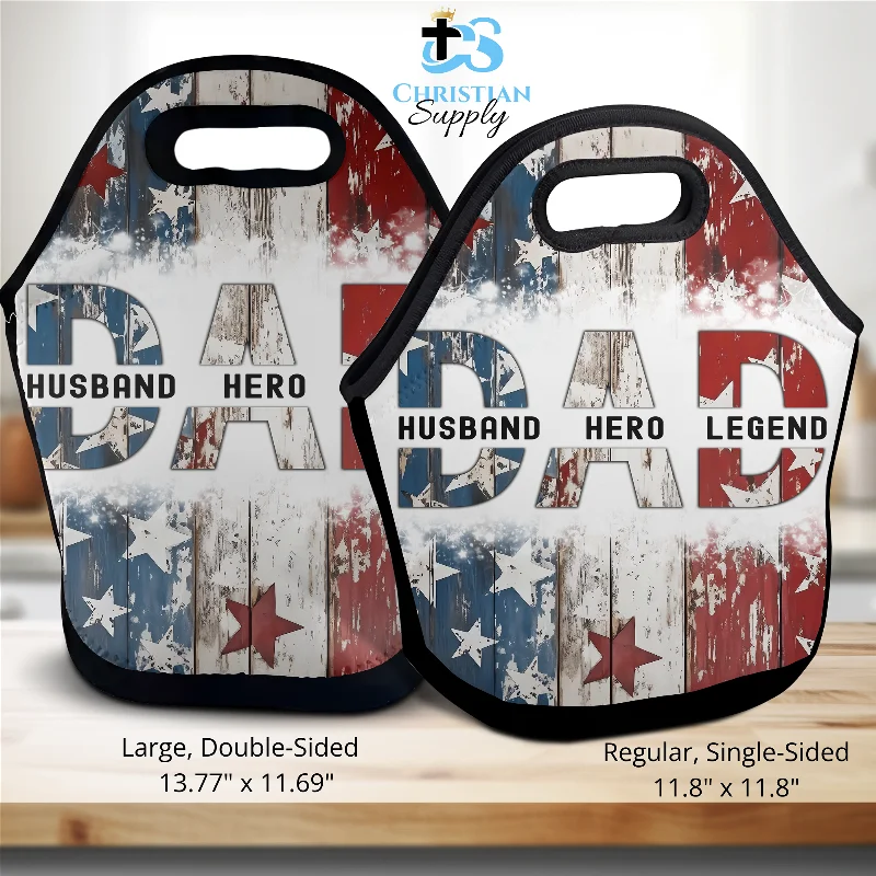 Luxurious Bags With Limited-Time Offers Dad Husband Hero Legend Patriotic Flag Lunch Bag