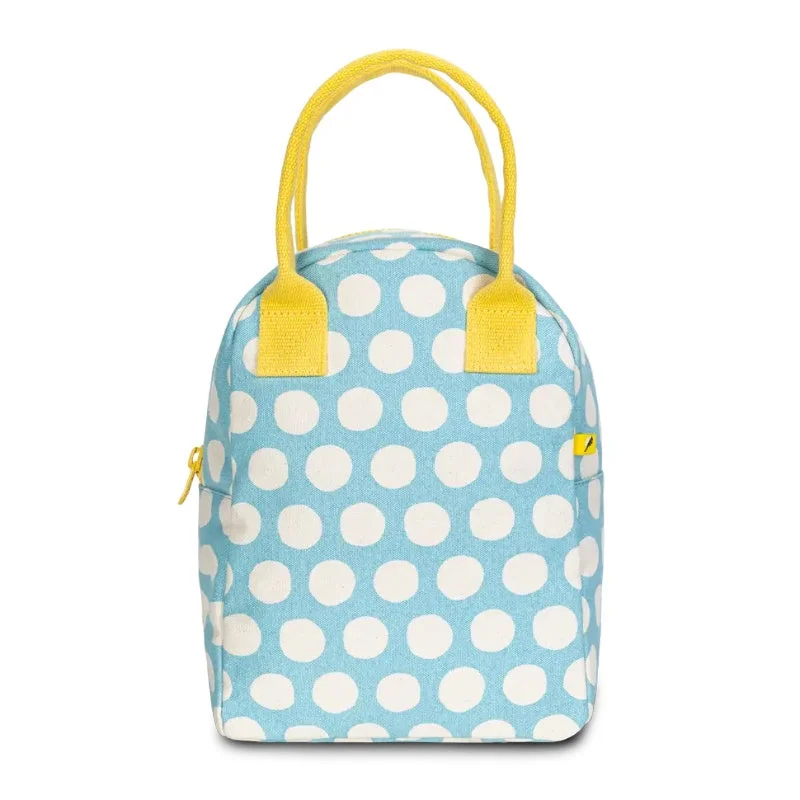 Black Friday Deals On Stylish Handbags Fluf Zipper Lunch Bag - Dot Blue