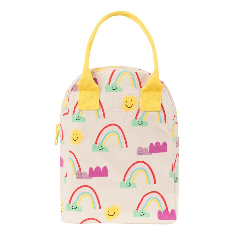 Bag For Luxury Lovers Fluf Zipper Lunch Bag - Rainbow