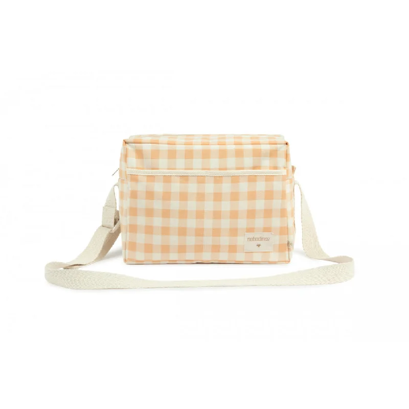 Trendy And Discounted Designer Handbags nobodinoz Sunshine XL Rectangular Cooler Bag Melon Vichy