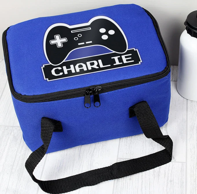 Inspired Bags For Luxury Fashion Lovers Personalised Gaming Blue Lunch Bag