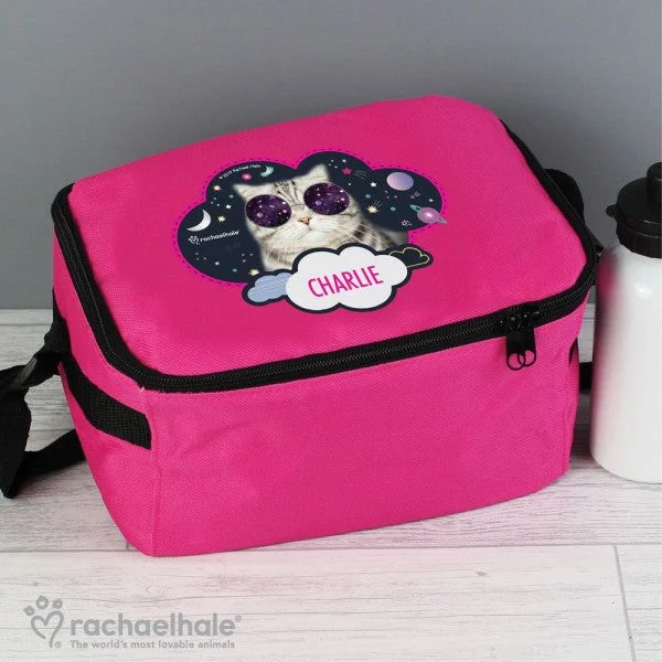 Bags For Free-Spirited And Artistic Styles Personalised Rachael Hale Space Cat Pink Lunch Bag