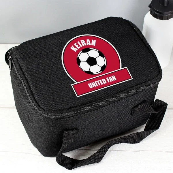 Luxury Bags Personalised Red Football Fan Lunch Bag