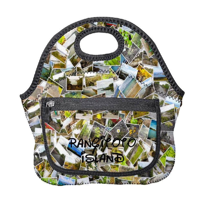 Holiday Gift Bags For Christmas Rangitoto Island Insulated Lunch Bag with Zip Pocket