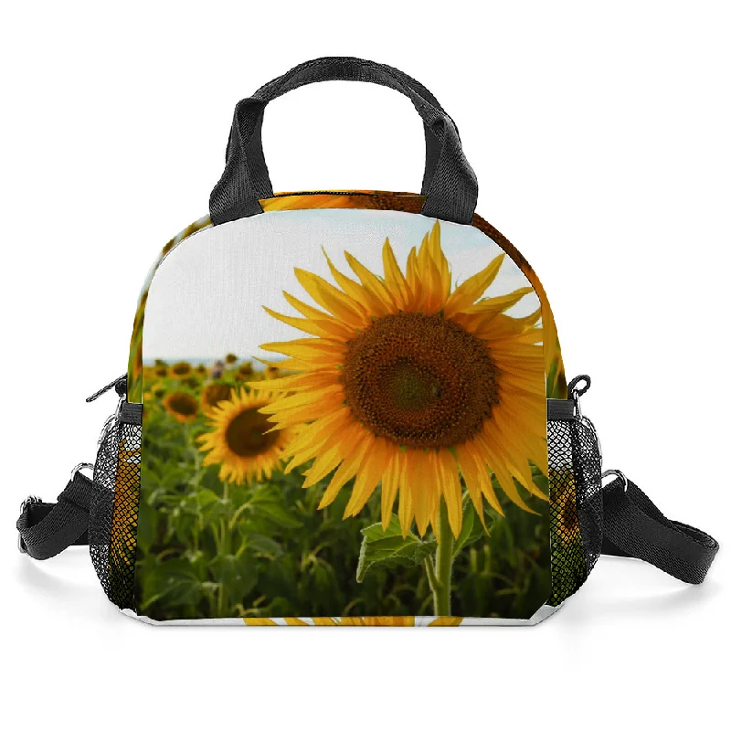 Inspired Bags For Affordable Luxury Sunflowers Insulated Lunch Bag with Handles & Shoulder Strap