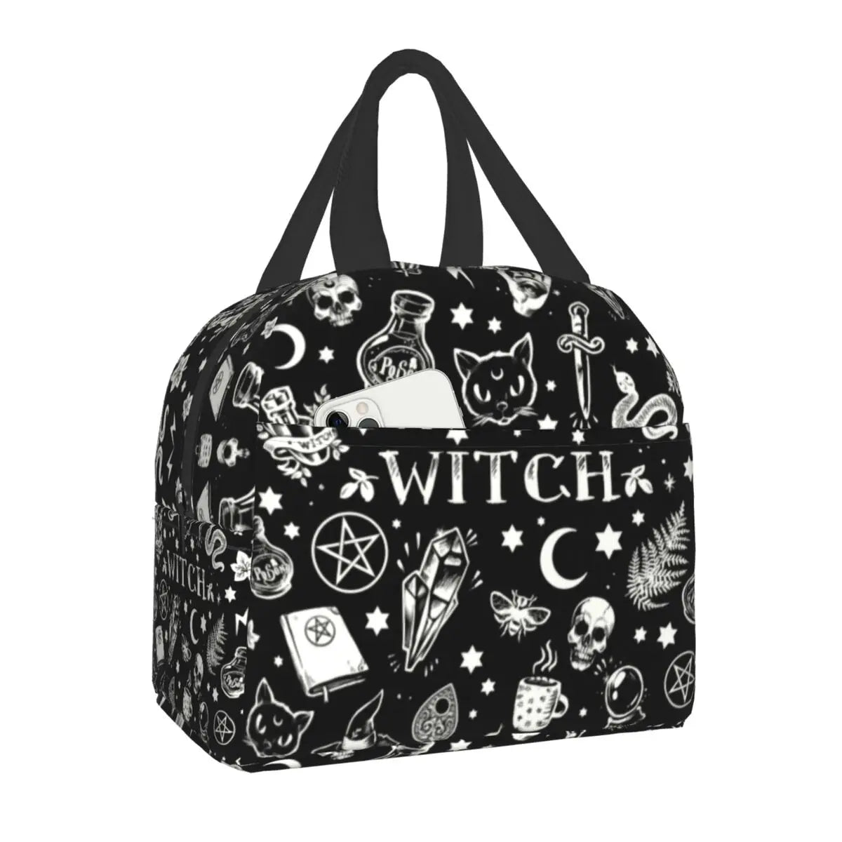 Limited-Time Offer On Trendy Bags Witch Pattern Insulated Lunch Bag