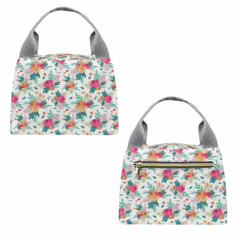 Flash Sale On Premium Bags Australian Floral  Portable Lunch Bag-Grey Handle